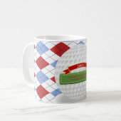 Mans パーソナライズされた GOLF、ゴルファーをテーマにしたPar-TEE コーヒーマグカップ (正面左)