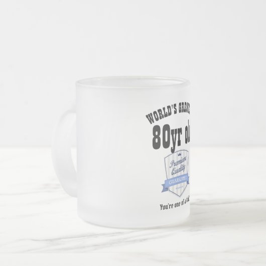 Mans 80誕生日ギフト世界最高カスタマイズ フロストグラスマグカップ (正面左)