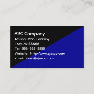 Man's All Purpose Business Card Black & Navy Blue 名刺