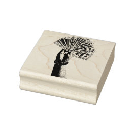 Mans hand Holding 100 dollar Bills money art ラバースタンプ