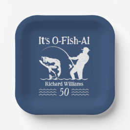 Man's It's O-fish-al Fisherman 50th Birthday Party ペーパープレート