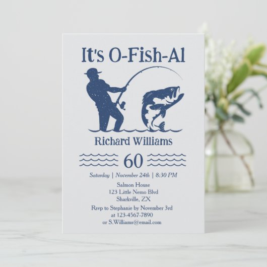 Man's It's Ofishal Fisherman 60th Birthday Party 招待状 (スタンド正面)