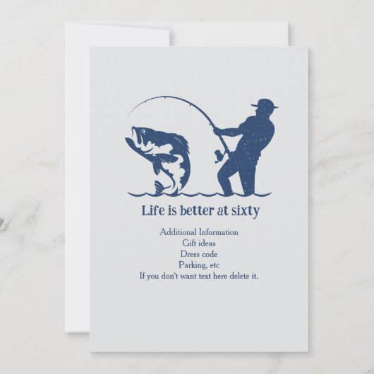 Man's It's Ofishal Fisherman 60th Birthday Party 招待状 (裏面)