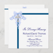 Mans Navy Blueモーニングカード 招待状 (正面/裏面)