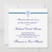 Mans Navy Blueモーニングカード 招待状 (裏面)