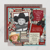 Mans Photo 70th Birthday Partyへの招待 招待状 (正面/裏面)