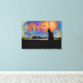 Mans Resilience Disaster Survivalヴィンテージ写真 キャンバスプリント (インサイチュ (ウッドフロア))