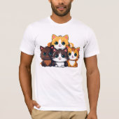 man's t-shirt with cat imprinted tシャツ (正面)
