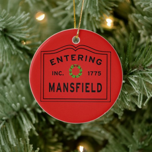 Mansfield MAのクリスマスに入る セラミックオーナメント (ツリー)