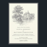 Mansion Venue Old Money Aesthetic Ivory Wedding  招待状<br><div class="desc">Mansion Venue Old Money Aesthetic Ivory and Sage Wedding Invitation - Set the tone for a timeless and refined celebration with this elegant mansion wedding invitation. Featuring a delicate hand-drawn illustration of a grand estate overlooking tranquil grounds, this design embodies the classic old money aesthetic—effortless luxury, heritage charm, and understated...</div>