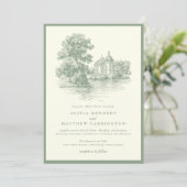 Mansion Venue Old Money Aesthetic Ivory Wedding  招待状 (スタンド正面)