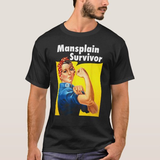Mansplain Surviver TシャツおもしろいManspling Femin Tシャツ (正面)