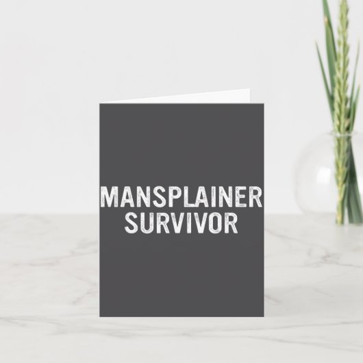 Mansplainer Survivor Funny Simple Design  カード (正面)
