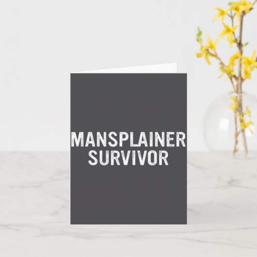 Mansplainer Survivor Funny Simple Design  カード (黄色い花)