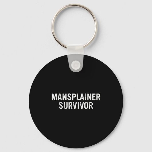Mansplainer Survivor Funny Simple Design  キーホルダー (正面)