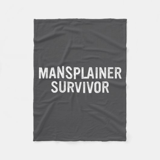 Mansplainer Survivor Funny Simple Design  フリースブランケット (正面)