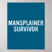 Mansplainer Survivor Funny Simple Design  ポスター (正面)