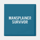 Mansplainer Survivor Funny Simple Design  マグネット (正面)