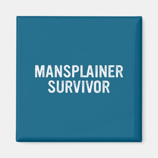 Mansplainer Survivor Funny Simple Design  マグネット (正面)