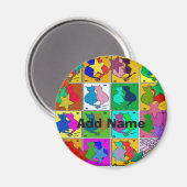 Mant Cats Paオランダhex Sign, add name マグネット (正面/裏面)