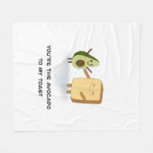 Manta de aguacate y tostada フリースブランケット (正面(横))