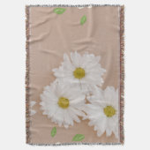 "manta de margaritas veige y marron" スローブランケット (正面縦)