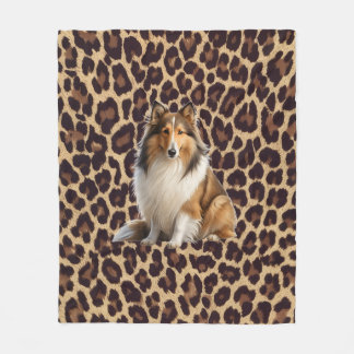 Manta de rough collie de tela polar  フリースブランケット