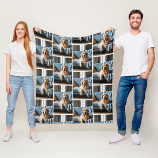 Manta personalizada con foto de perro フリースブランケット