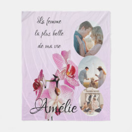 Manta personalizada 'La mujer más bella de mi vida フリースブランケット