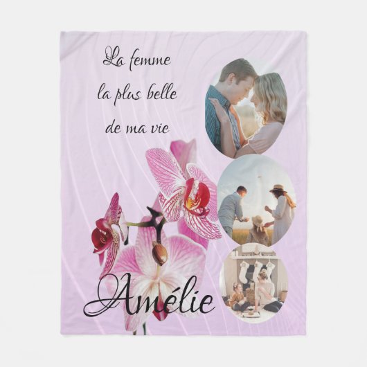 Manta personalizada 'La mujer más bella de mi vida フリースブランケット (正面)