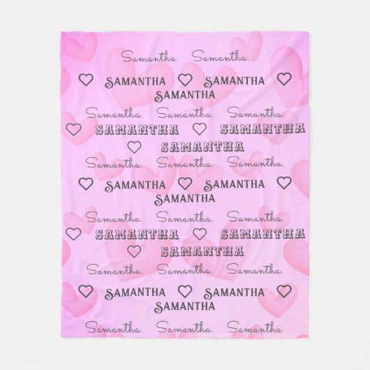 Manta polar personalizada de corazones フリースブランケット (正面)