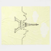 Manta Polar Torre Eiffel  フリースブランケット (正面(横))