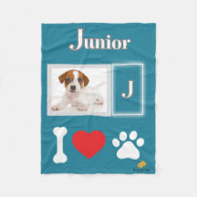 Manta Polar Verde Agua con Diseño de Amo a mi Masc