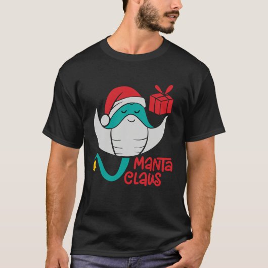 Manta Ray Santa Christmas Beach   Manta Claus Tシャツ (正面)