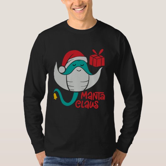 Manta Ray Santa Christmas Beach   Manta Claus Tシャツ (正面)