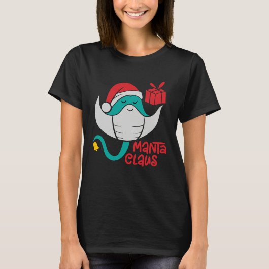 Manta Ray Santa Christmas Beach   Manta Claus Tシャツ (正面)