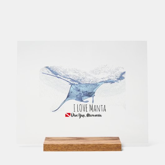Manta Ray Silhouette アクリルサイン (正面)