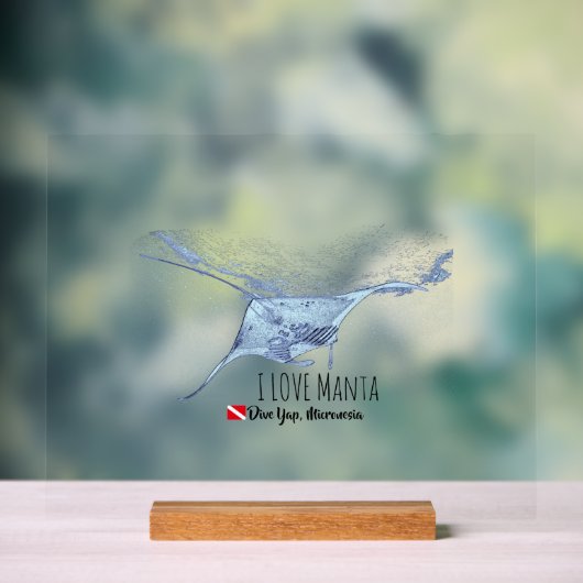Manta Ray Silhouette アクリルサイン (ニュートラル)