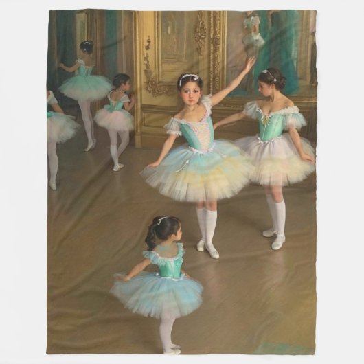 Manta Sherpa Bailarinas esperando para actuar フリースブランケット (正面)