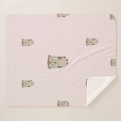 Manta Sherpa con diseño de lechuza. シェルパブランケット (正面(横))