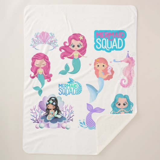 Manta sherpa infantil sirena シェルパブランケット (正面)
