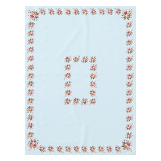 Mantel Azul Flores para Celebrar テーブルクロス (正面)