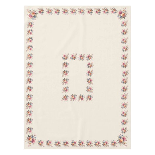 Mantel  Beige Flores para Celebrar テーブルクロス (正面)