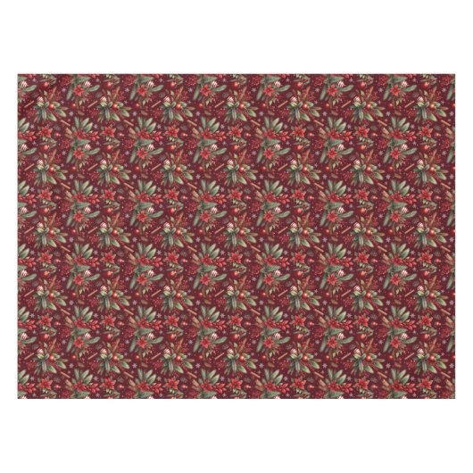 Mantel Navideño Flores de Navidad テーブルクロス (正面(横))