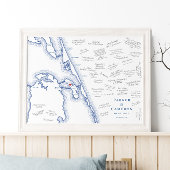 Manteo NCマップエレガントウェディングゲストブックポスター ポスター