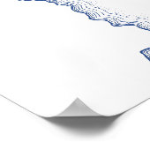 Manteo NC結婚のマップNavy Blue Guest Book Poster ポスター (角)