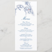 Manteo Roanoke NCマップエレガントネイビーブルー結婚ズ メニュー (正面)