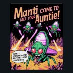 Manti Aliens Abduction Party! Defender Arcade '81 ポスター<br><div class="desc">Blast from the past with this super-fun retro 1980s arcade pixel art featuring the classic Defender Manti aliens in full invasion mode! These goofy green & purple bug invaders are laser-blasting and snatching humans with huge grins and the perfect sassy caption: “Manti: Humans - Our Mutant-ific Sidekicks!” Bright neon colors,...</div>