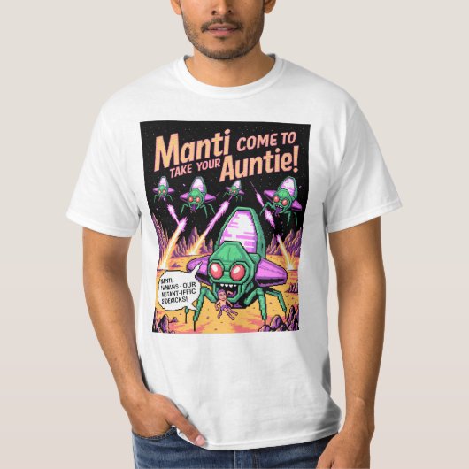  Manti Aliens Abduction Party! Defender Arcade '81 Tシャツ (正面)