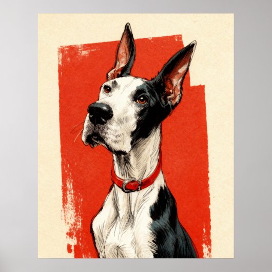 Mantle Great Dane Poster Print Wall Art ポスター (正面)